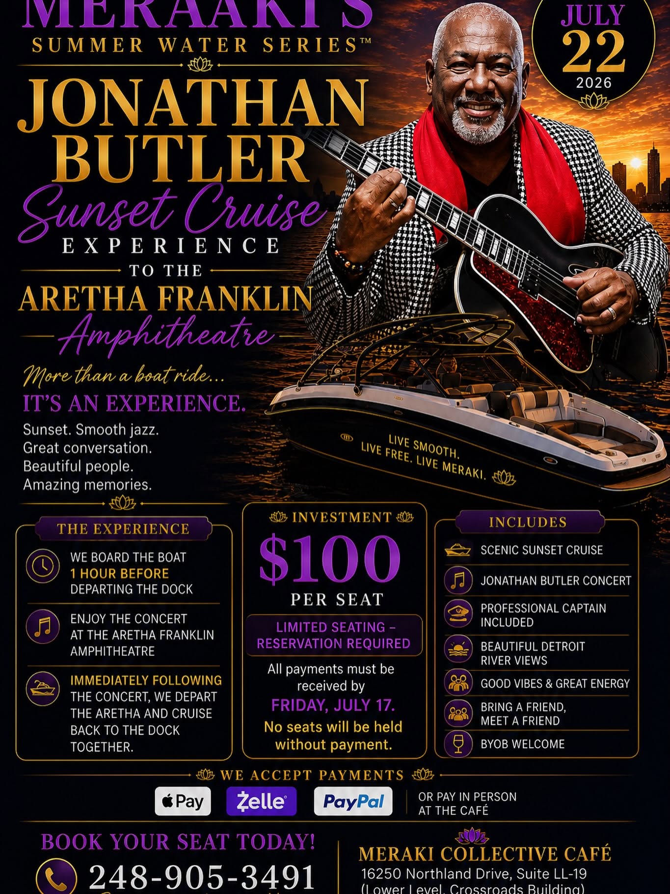 Jonathan Butler sunset cruise